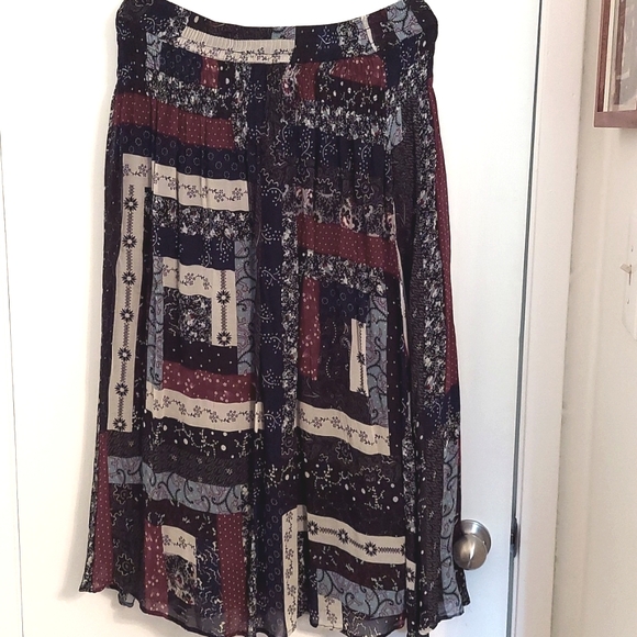 SEA‎ New York Skirt, Patchwork Print, Chiffon, Fully Lined, Size M - Picture 1 of 7